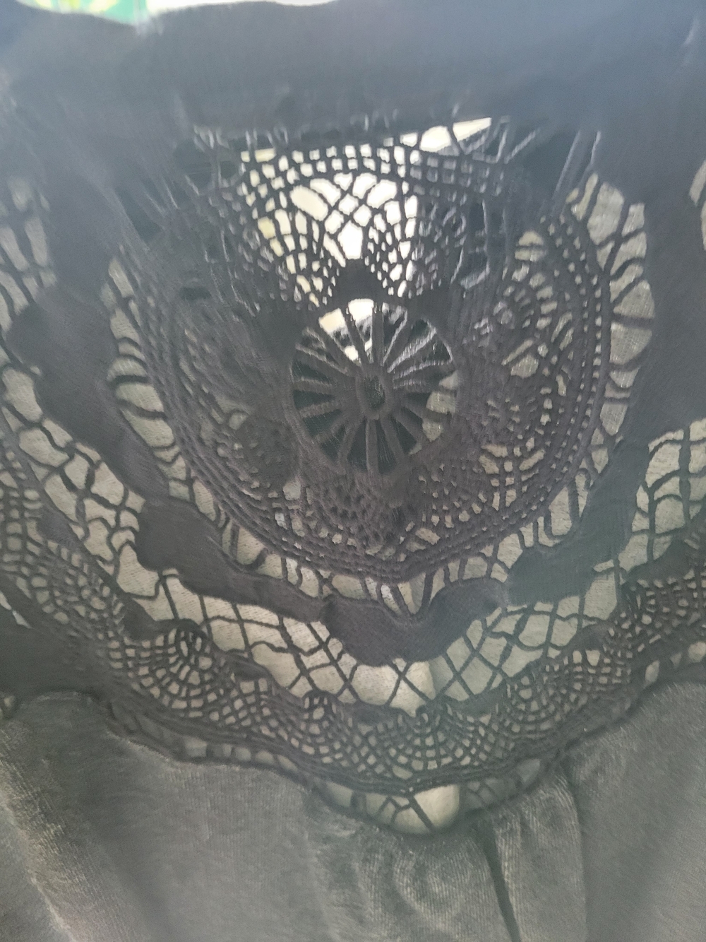 Bundle Of 2 Black Crochet And Sheer Long Sleeve Blouses - Picture 3 of 9